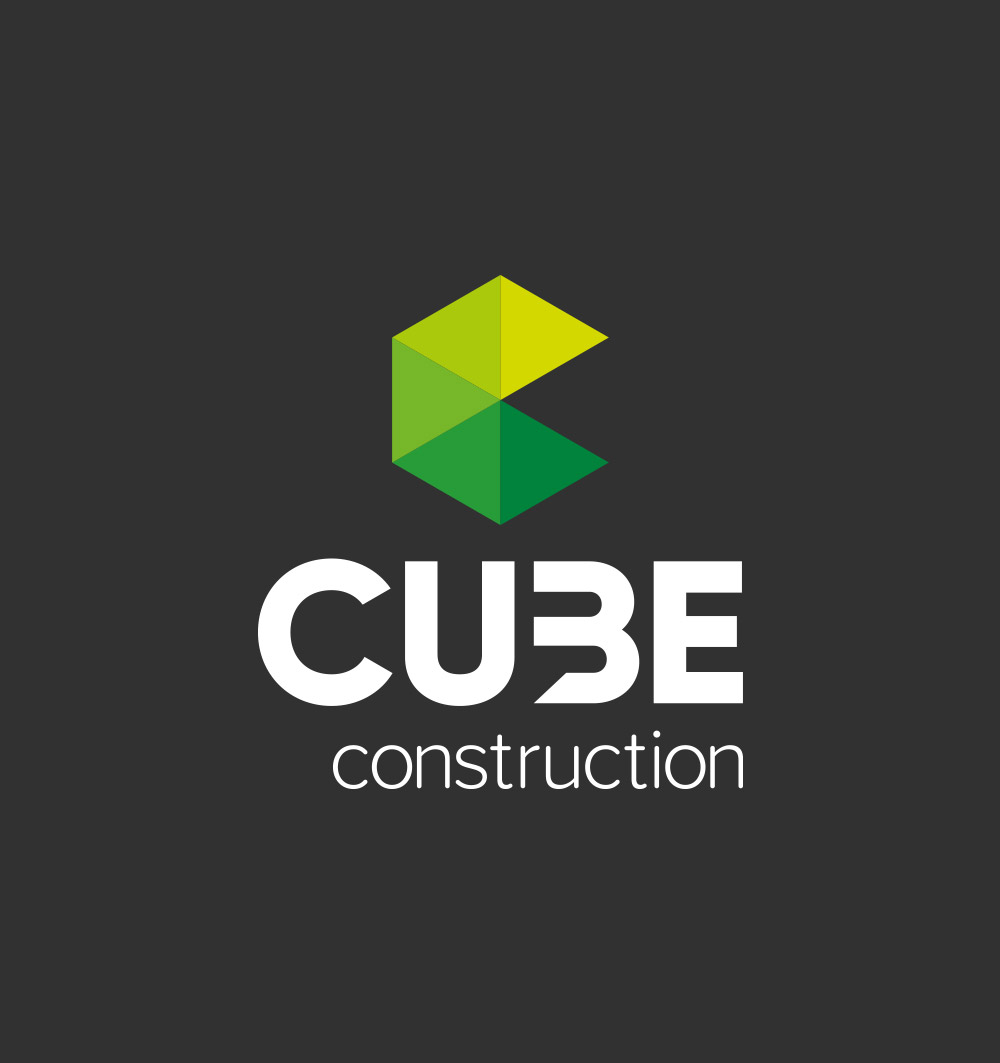 Cube construction logo on black